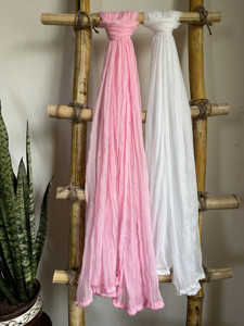 hella fashions chiffon solid pink white women dupatta