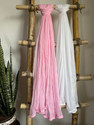 Hella Fashions Chiffon Solid Pink, White Women Dupatta