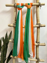 Hella Fashions Chiffon Solid Green, Orange, White Women Dupatta