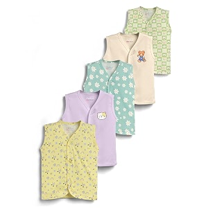 hellcat 100 cotton front open jhabla vest amp t shirt for babies - pack of 5 unisexsleeveless