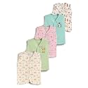 HELLCAT 100% Cotton Front Open Jhabla Vest &amp; T Shirt for Babies - Pack of 5 (Unisex,Sleeveless)