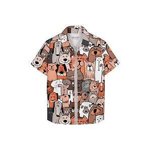 HELLCAT Beige Trendy Regular Fit Printed Causal
