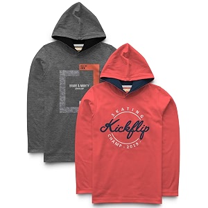 HELLCAT Boys Cotton Full Sleeve Hooded Tshirt