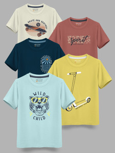 hellcat boys printed cotton blend regular t shirt