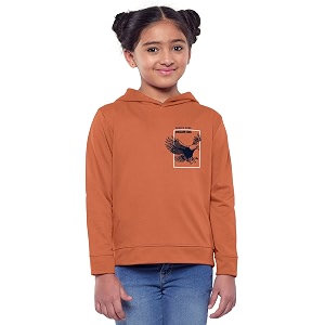 HELLCAT Girls Regular Fit Fulsleeve Hooded Sweatshirt