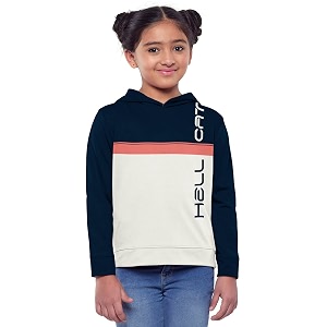HELLCAT Girls Regular Fit Fulsleeve Hooded Sweatshirt