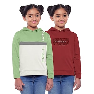 HELLCAT Girls Regular Fit Fulsleeve Hooded Sweatshirt