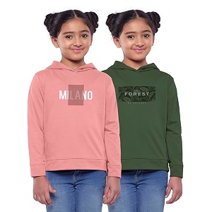 HELLCAT Girls Regular Fit Fulsleeve Hooded Sweatshirt