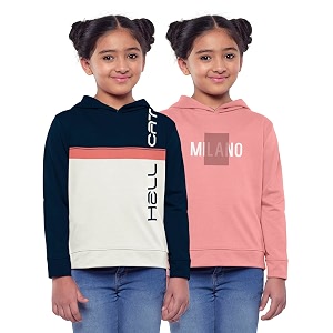 HELLCAT Girls Regular Fit Fulsleeve Hooded Sweatshirt