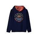 HELLCAT Navy Blue Printed Cotton Blend Hoodie