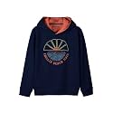 HELLCAT Navy Blue Printed Cotton Blend Hoodie
