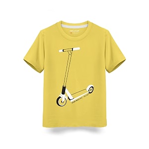 HELLCAT Toddler Yellow Trendy Typographic Printed Cotton