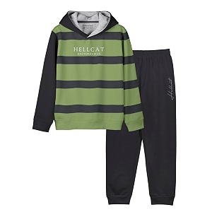 HELLCAT Trendy Printed Cotton Blend Hoodie T-shirt