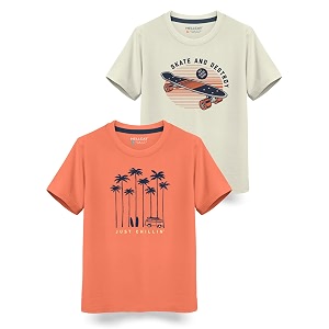 HELLCAT Trendy Typographic Printed Cotton Blend Half