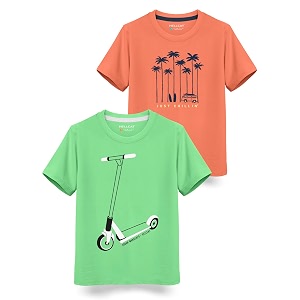 HELLCAT Trendy Typographic Printed Cotton Blend Half