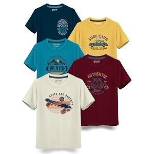 HELLCAT Trendy Typographic Printed Cotton Blend Half