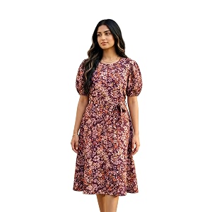 HELLCAT Women Floral Fit Flare Midi