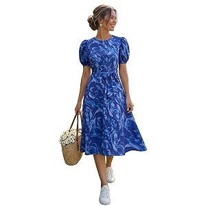 HELLCAT Women Floral Fit Flare Midi