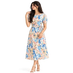 HELLCAT Women Floral Fit Flare Midi