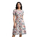 HELLCAT Women Floral Fit amp Flare Midi