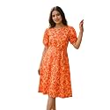 HELLCAT Women Floral Fit amp Flare Midi