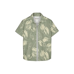 hellcat yellow trendy regular fit printed causal shirt for boys