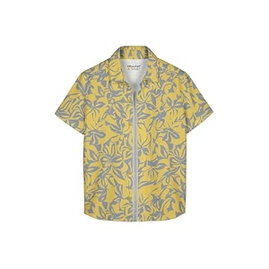 hellcat yellow trendy regular fit printed causal shirt for boys