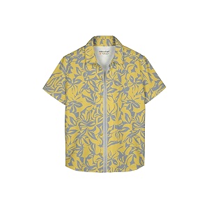 hellcat yellow trendy regular fit printed causal shirt for boys