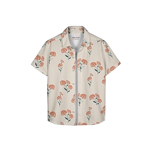 hellcat yellow trendy regular fit printed causal shirt for boys