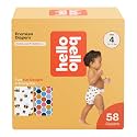 Hello Bello Premium Diapers Size 4 (22-37lbs), Busy Bees &amp; Hive Five Designs, 58ct Club Box