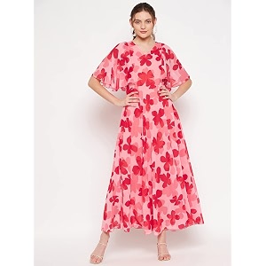 HELLO DESIGN Women V-Neck Solid Maxi Dresses