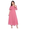 HELLO DESIGN Women V-Neck Solid Maxi Dresses