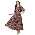HELLO DESIGN Women V-Neck Solid Maxi Dresses