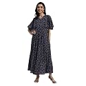 HELLO DESIGN Women V-Neck Solid Maxi Dresses