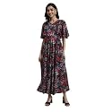 HELLO DESIGN Women V-Neck Solid Maxi Dresses