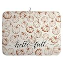 Hello Fall Dish Drying Mats Thanksgiving Pumpkin Dish Mat Autumn Drying Matt Dishes Dryer Pad for Kitchen Counter Absorbent Microfiber Washable Foldable Reusable 18x24 in
