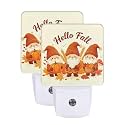 Hello Fall Gnome Night Light Dusk-to-Dawn Set of 2