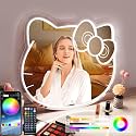 Hello Kit Mirror,Dimmable Hello Kit Vanity Mirror with Lights 200+ Kinds of Color,Acrylic Hello Kit Led Mirror with Remote &amp; App Control, Kit Neon Mirror Wall, Children's Favorite
