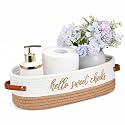 Hello Sweet Cheeks Brown White Bathroom Decor Toilet Paper Basket