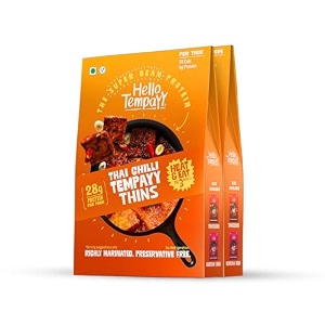 hello tempayy thai chilli tempeh thins-thins  pack of 2  protein rich  heat amp eat  more nutritious than paneer amp tofu  high fibre