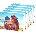 HELPLEX Acrylic Picture Frames 2.5x3.5, 5 Pack Magnetic Double Sided Clear Frameless Frame, 20mm Thick Free Standing Desktop Display Holder for Instant Photo Instax Mini Wallet Size 2x3 Pictures
