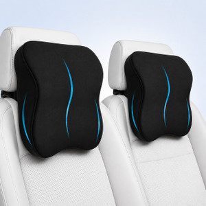 HELPVAY Black Velvet Car Pillow Cushion for