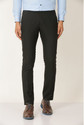 Hem and Stitch Men Slim Fit Black Viscose Rayon Trousers