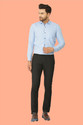 Hem and Stitch Men Slim Fit Black Cotton Blend Trousers