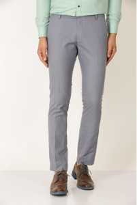 hem and stitch men slim fit grey viscose rayon trousers