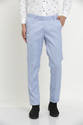 Hem and Stitch Men Slim Fit Light Blue Viscose Rayon Trousers