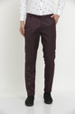 Hem and Stitch Men Slim Fit Maroon Viscose Rayon Trousers