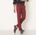 Hem and Stitch Men Slim Fit Red Viscose Rayon Trousers