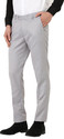 Hem and Stitch Men Slim Fit Silver Viscose Rayon Trousers