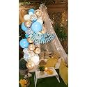 Hemito 52 Pc Cabana Tent Birthday Decoration Set – Blue White Silver Balloon with White Net for Cabana Theme Party with LED Lights with Blue Banner Romantic Dinner Decorations for Boys